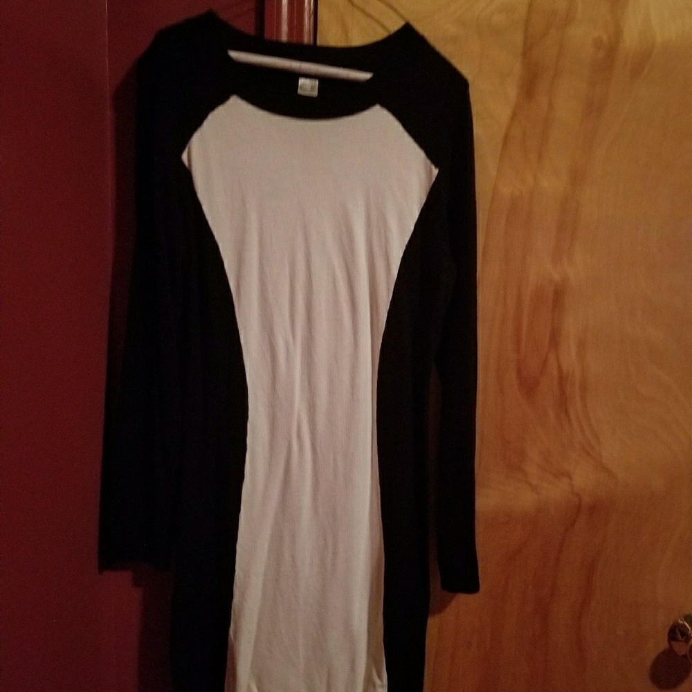 Black & white sweater dress